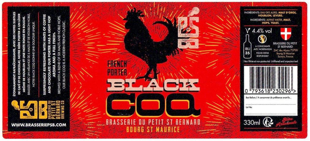 Etiquette BRASSERIE DU PETIT SAINT BERNARD 09