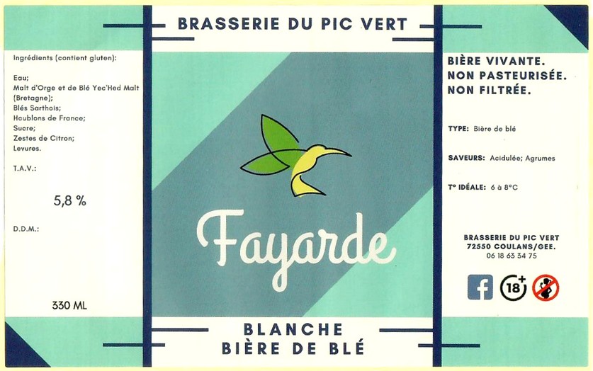 Etiquette BRASSERIE DU PIC VERT 01
