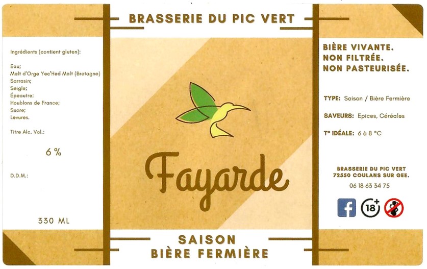 Etiquette BRASSERIE DU PIC VERT 03
