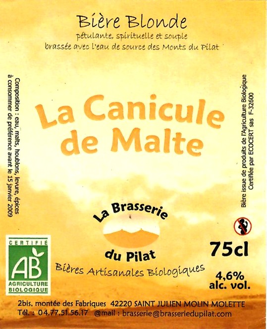 etiquette BRASSERIE DU PILAT 25