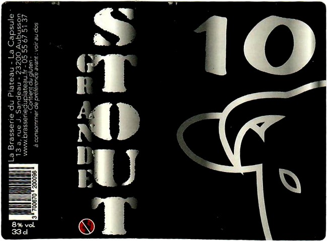 etiquette BRASSERIE DU PLATEAU 19