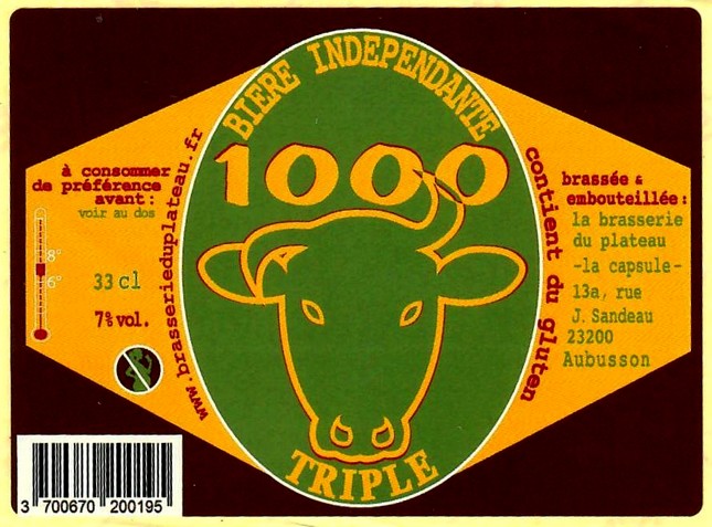 Etiquette BRASSERIE DU PLATEAU 23