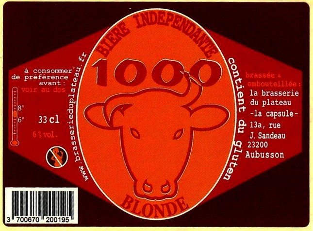 Etiquette BRASSERIE DU PLATEAU 26