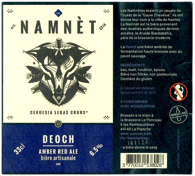 Etiquette BRASSERIE DU PONCEAU 11