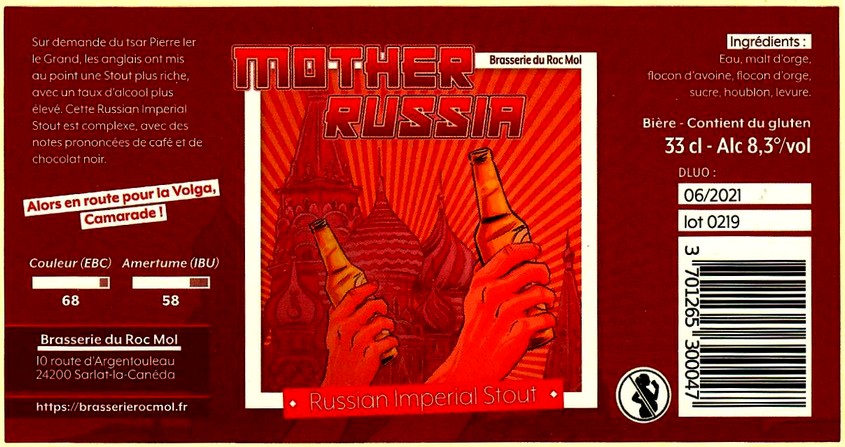 etiquette BRASSERIE DU ROC MOL 01