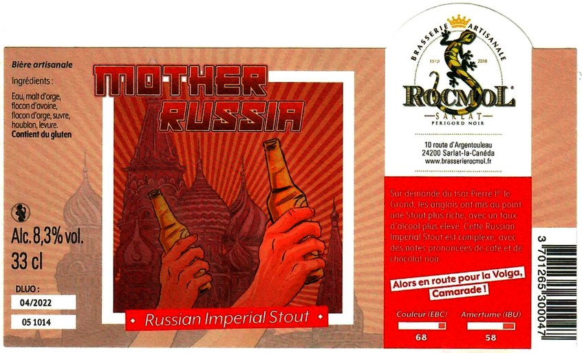 etiquette BRASSERIE DU ROCMOL 06