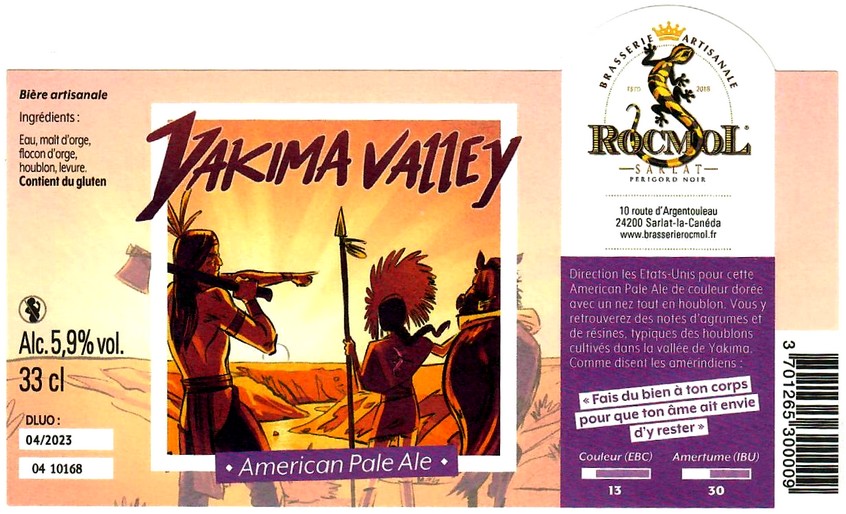 etiquette BRASSERIE DU ROC MOL 07