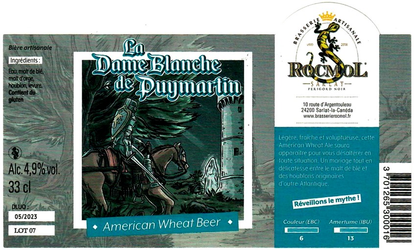 etiquette BRASSERIE DU ROC MOL 08