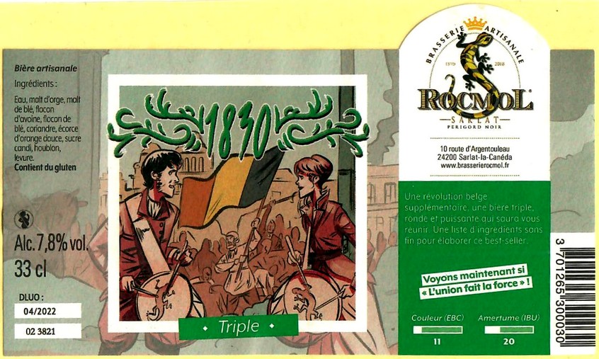 Etiquette BRASSERIE DU ROC MOL 10