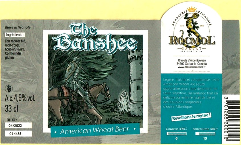 Etiquette BRASSERIE DU ROC MOL 11