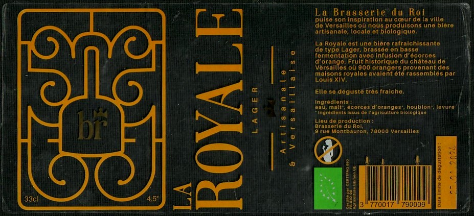 Etiquette BRASSERIE DU ROI 03