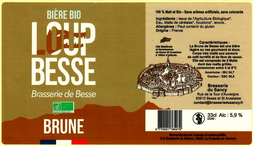 Etiquette BRASSERIE DU SANCY 01