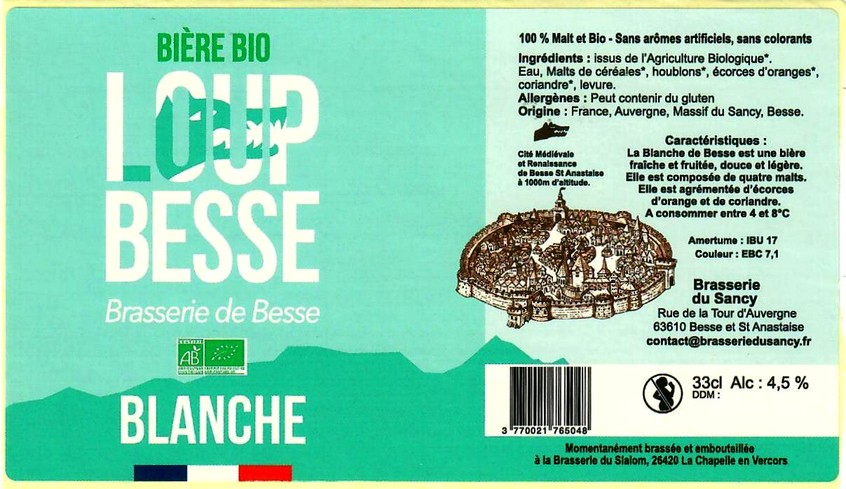 Etiquette BRASSERIE DU SANCY 04