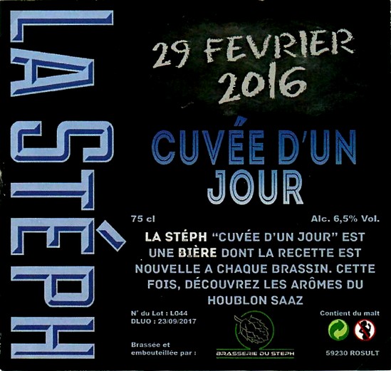 etiquette BRASSERIE DU STEPH 13