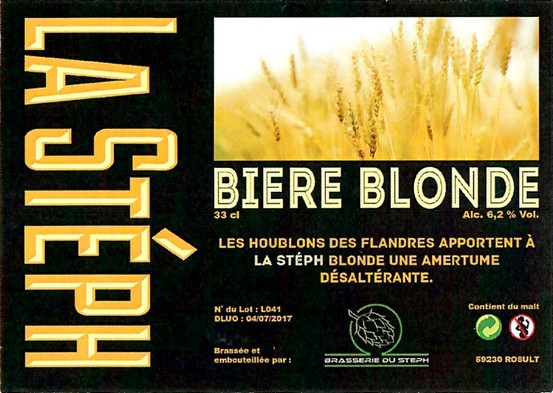 Etiquette BRASSERIE LA STEPH 37