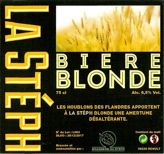 Etiquette BRASSERIE LA STEPH 39