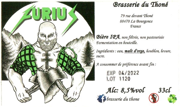 Etiquette BRASSERIE DU THONE 09