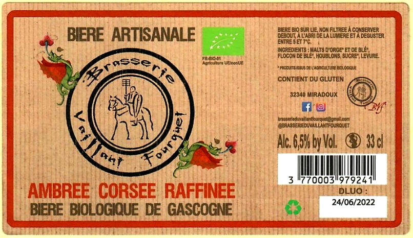 etiquette BRASSERIE DU VAILLANT FOURQUET 41