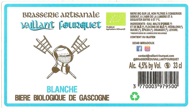 Etiquette BRASSERIE DU VAILLANT FOURQUET 47