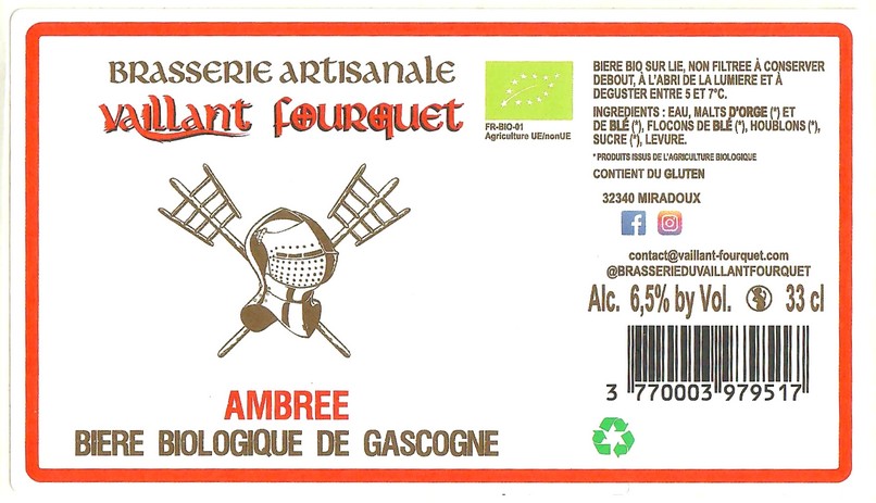 Etiquette BRASSERIE DU VAILLANT FOURQUET 49