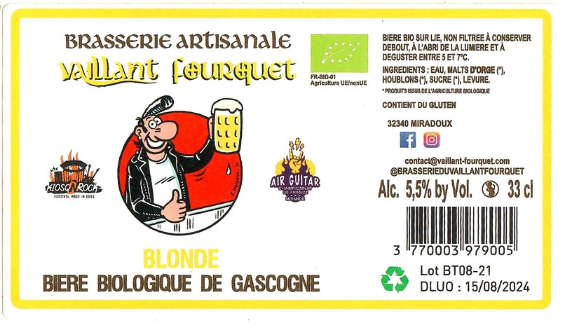 Etiquette BRASSERIE DU VAILLANT FOURQUET 52