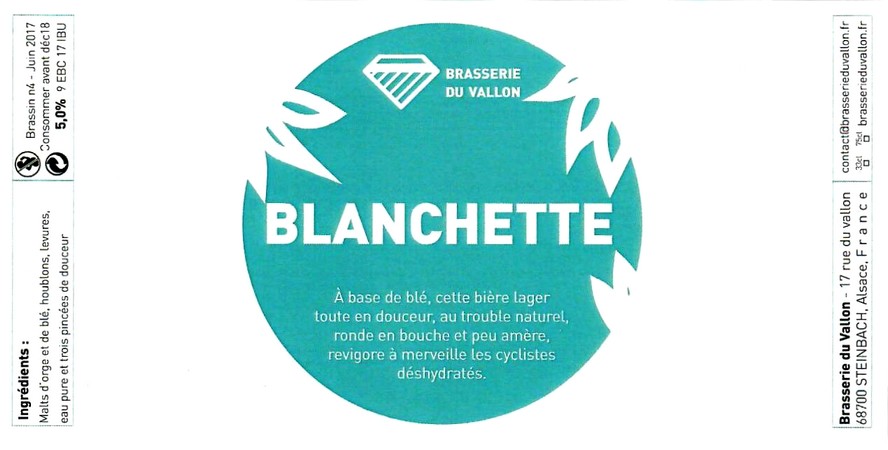 etiquette BRASSERIE DU VALLON 01