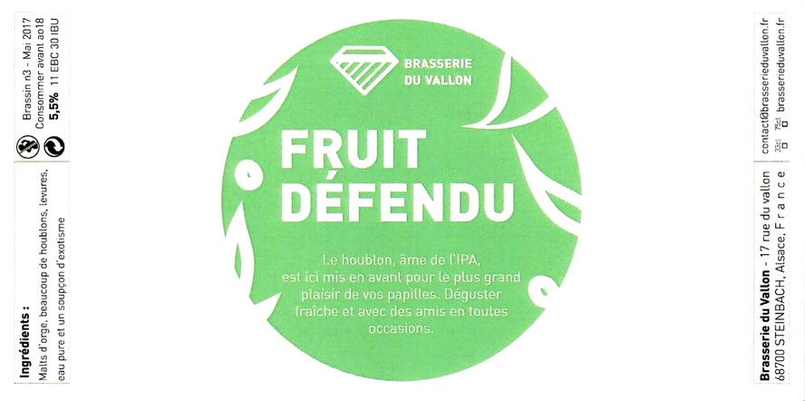 etiquette BRASSERIE DU VALLON 03