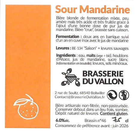 Etiquette BRASSERIE DU VALLON 10