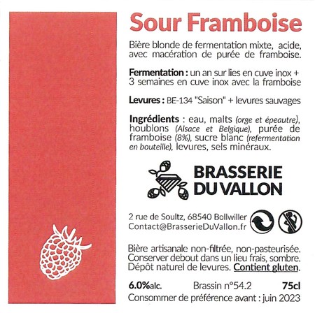 Etiquette BRASSERIE DU VALLON 11