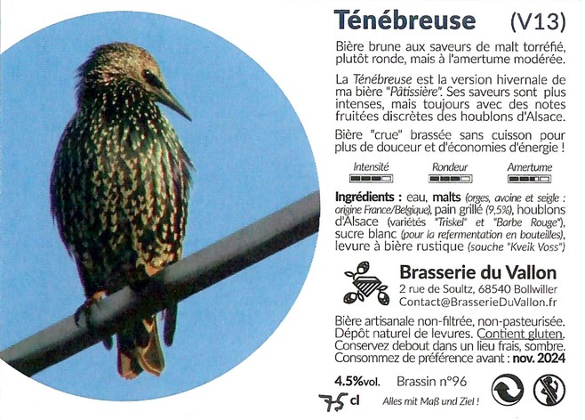 Etiquette BRASSERIE DU VALLON 16