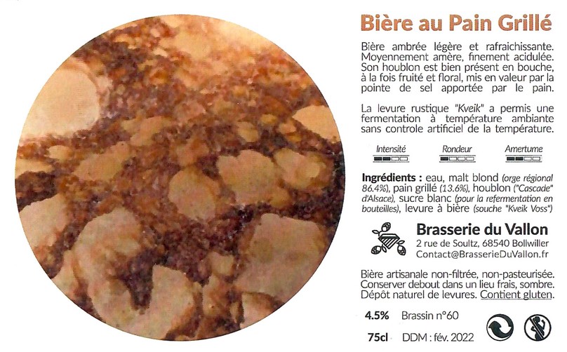 Etiquette BRASSERIE DU VALLON 23