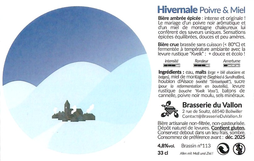 Etiquette BRASSERIE DU VALLON 25