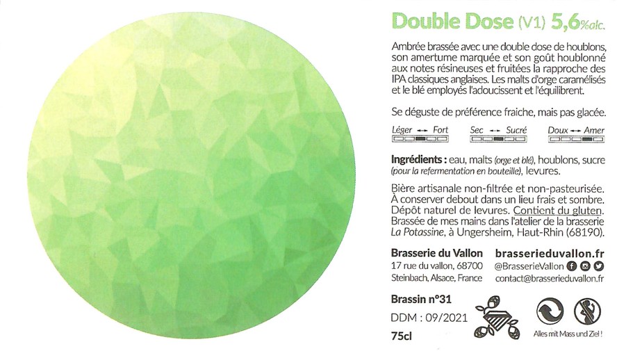 Etiquette BRASSERIE DU VALLON 31