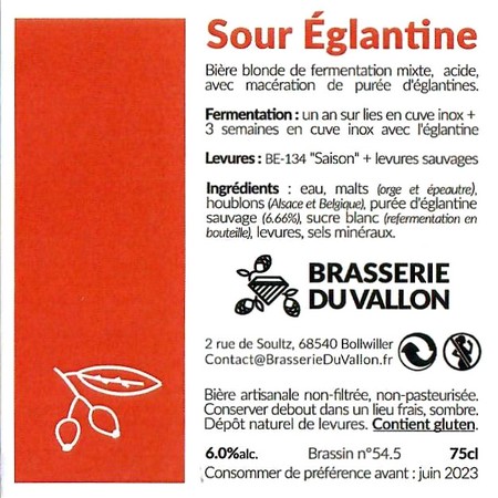 Etiquette BRASSERIE DU VALLON 61