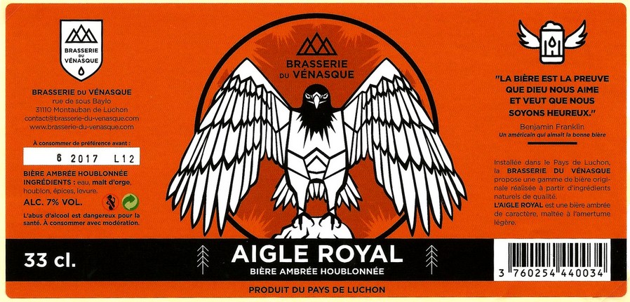 etiquette BRASSERIE DU VENASQUE 01