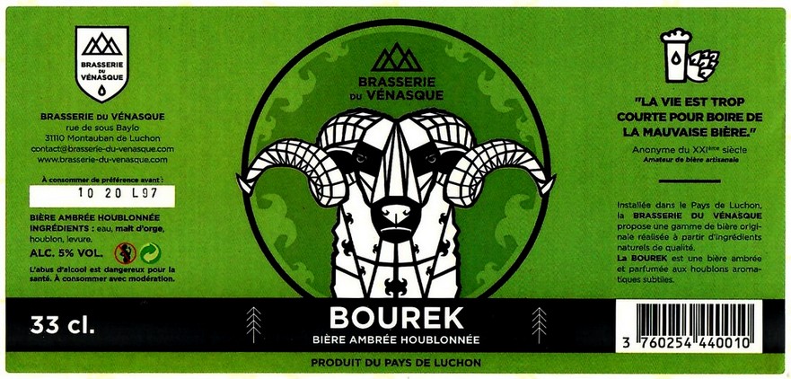 etiquette BRASSERIE DU VENASQUE 11