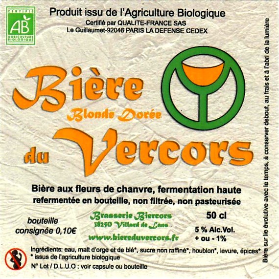 etiquette BRASSERIE DU VERCORS 14