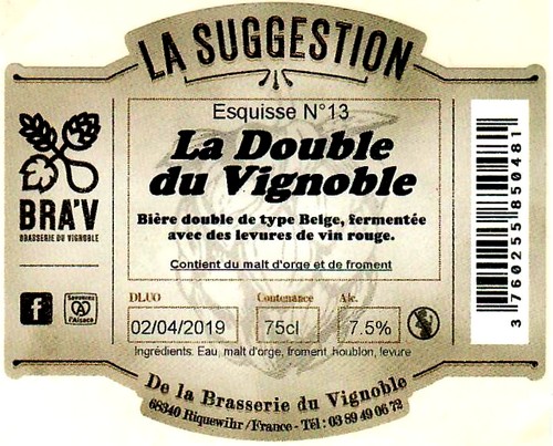 etiquette BRASSERIE DU VIGNOBLE 12