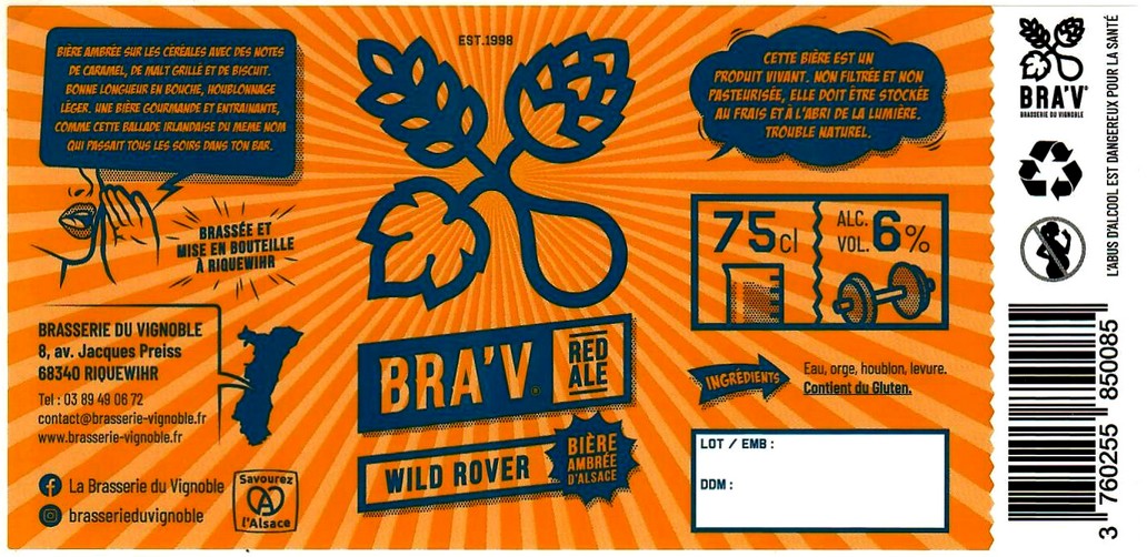 etiquette BRASSERIE DU VIGNOBLE 24