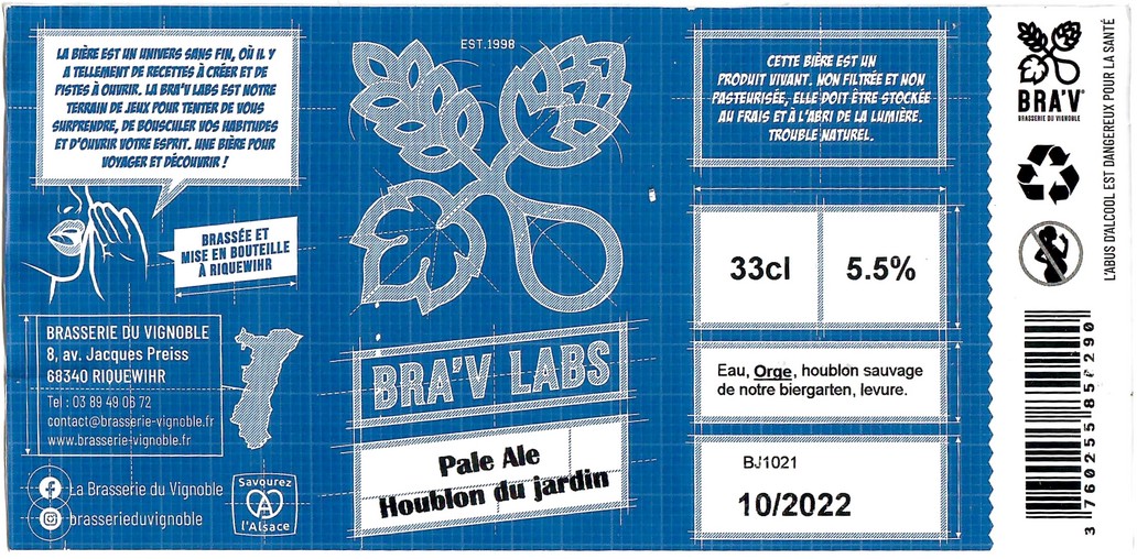 Etiquette BRASSERIE DU VIGNOBLE 35