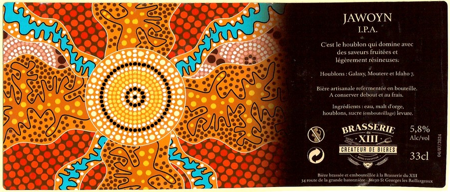 Etiquette BRASSERIE DU XIII 01