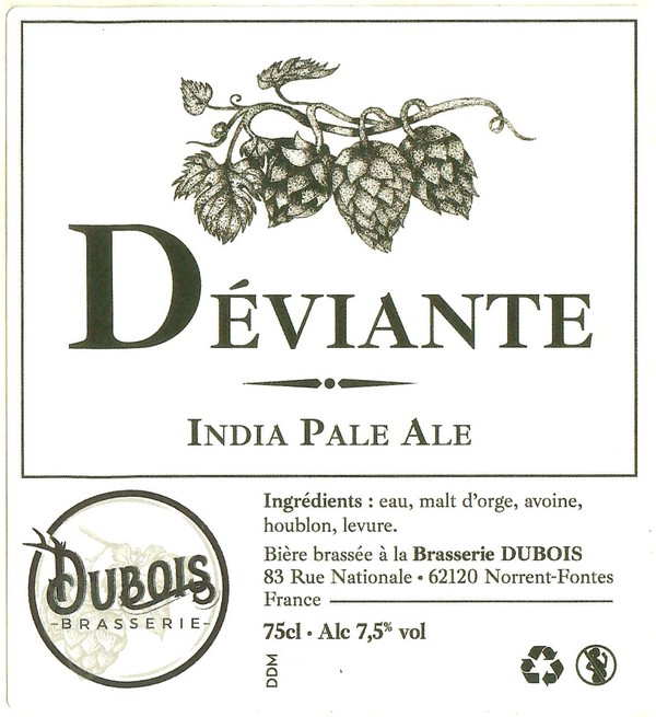 Etiquette BRASSERIE DUBOIS 16