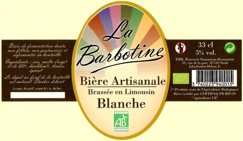 Etiquette BRASSERIE DUMAZEAU 04