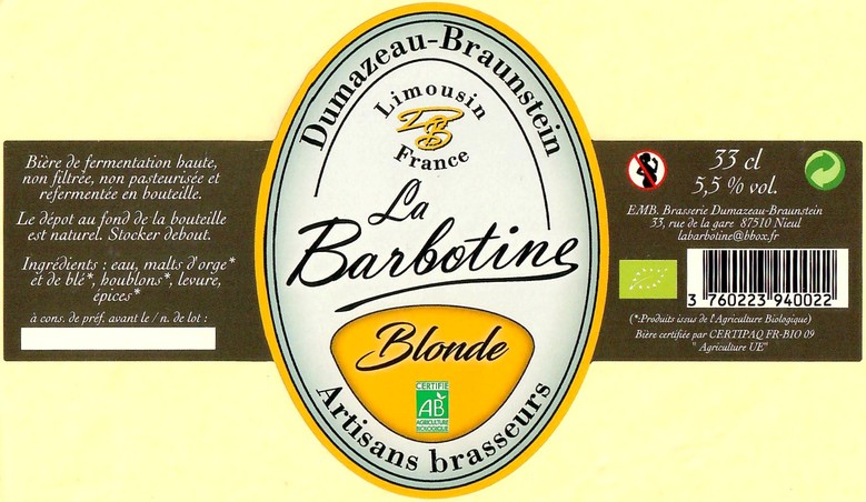 Etiquette BRASSERIE DUMAZEAU 11