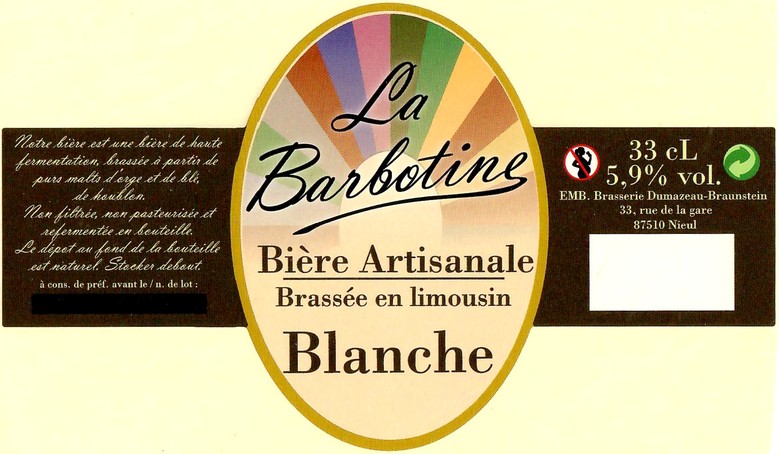 Etiquette BRASSERIE DUMAZEAU 14