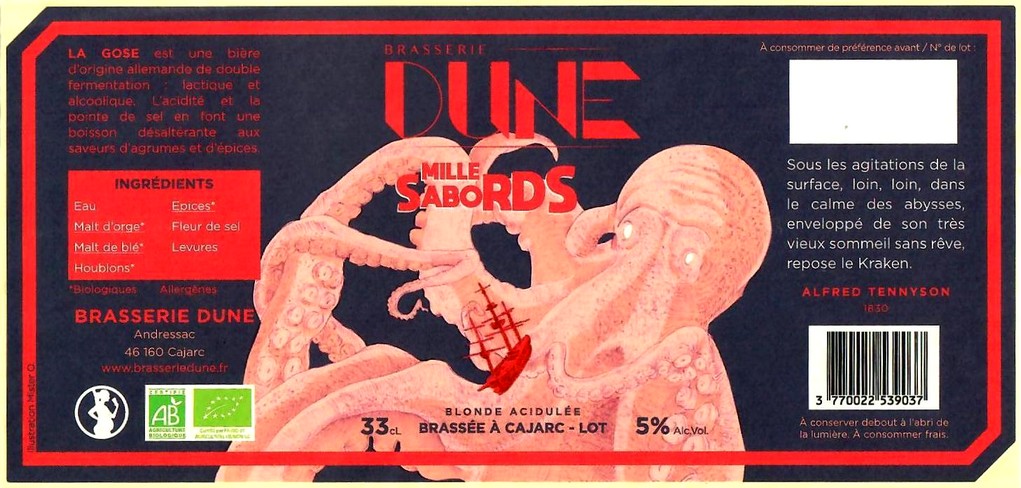 etiquette BRASSERIE DUNE 01