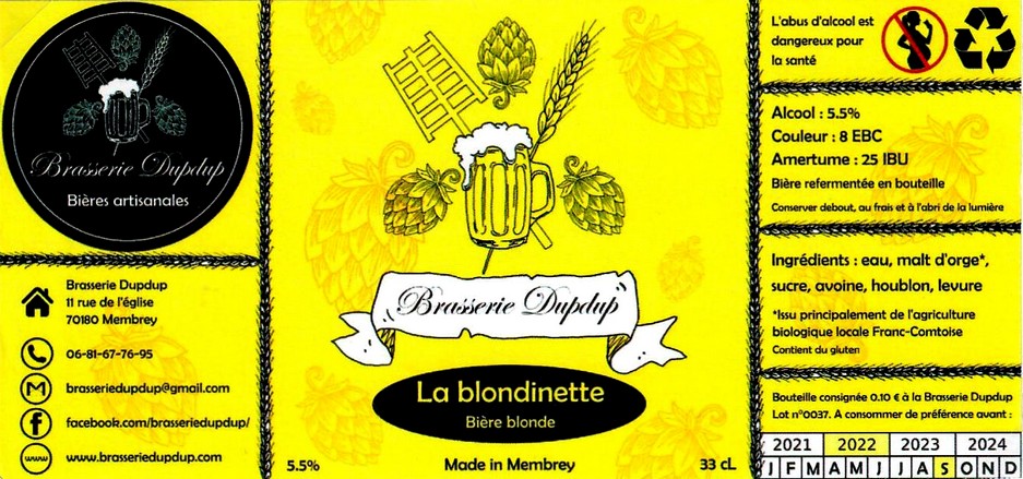 Etiquette BRASSERIE DUPDUP 02
