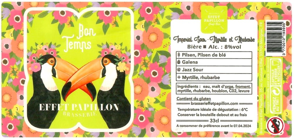Etiquette BRASSERIE EFFET PAPILLON 108