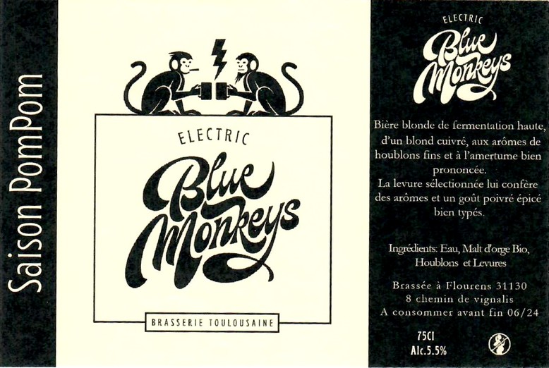 Etiquette BRASSERIE ELECTRIC BLUE MONKEYS 02