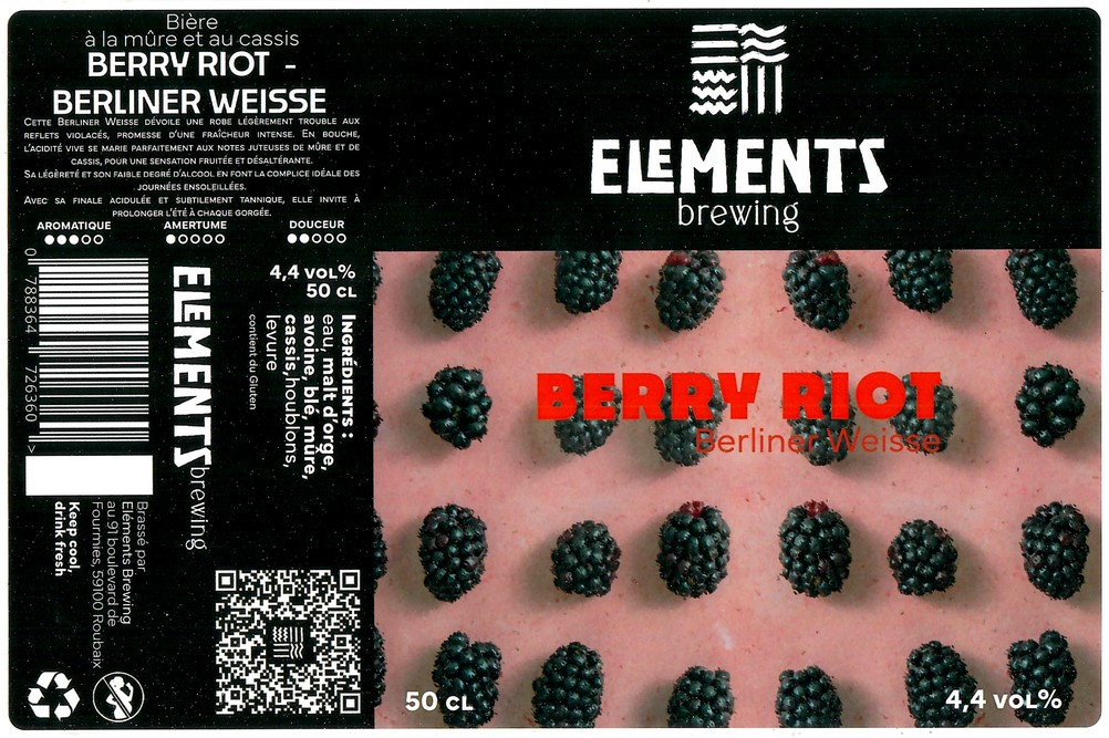 Etiquette BRASSERIE ELEMENTS BREWING 08